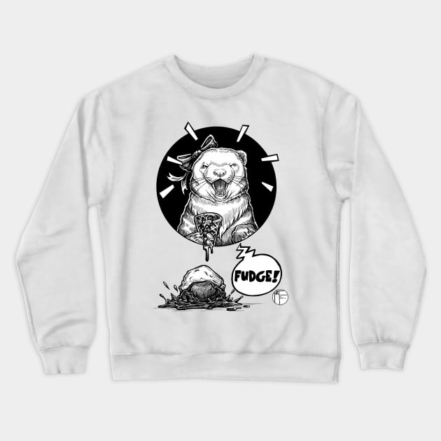 Ferret Ice Cream Cone - Fudge! Crewneck Sweatshirt by Nat Ewert Art